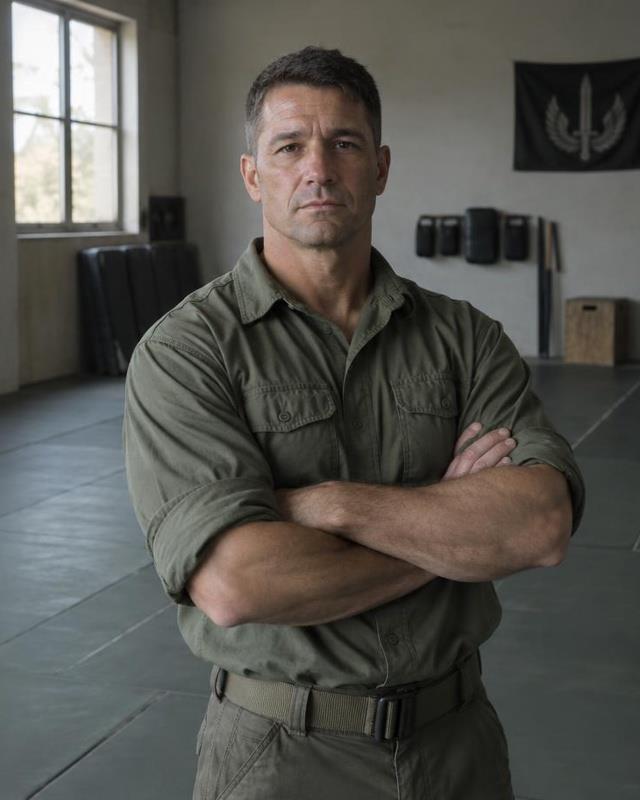 Army Fighting Secrets — our instructor and editorial team Military combatives instructor standing in a training hall